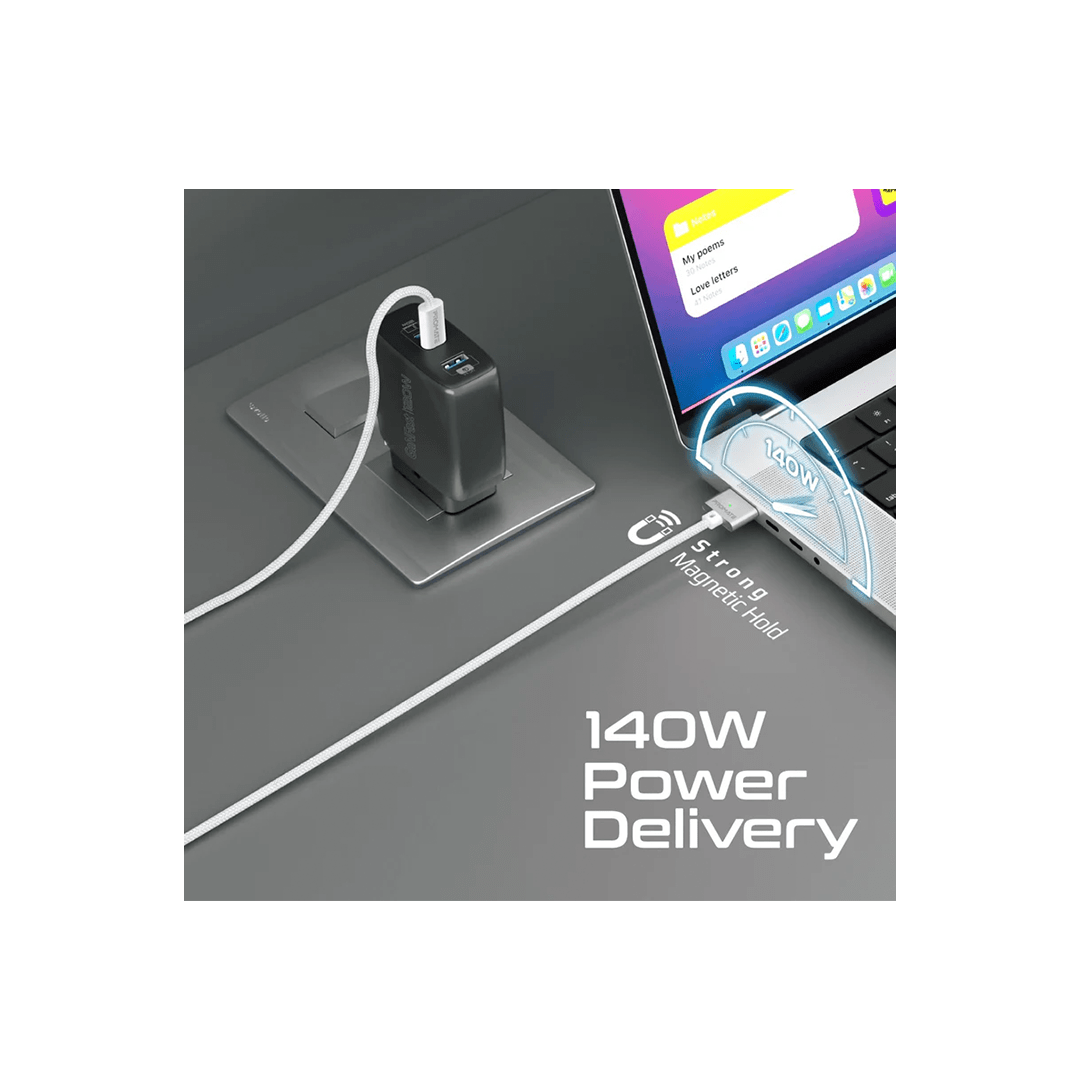 Promate MagCord-140PD High Tensile Strength 140W USB-C to MagSafe 3 Charging Cable for MacBook in Qatar Promate MagCord-140PD High Tensile Strength 140W USB-C to MagSafe 3 Charging Cable for MacBook in Qatar